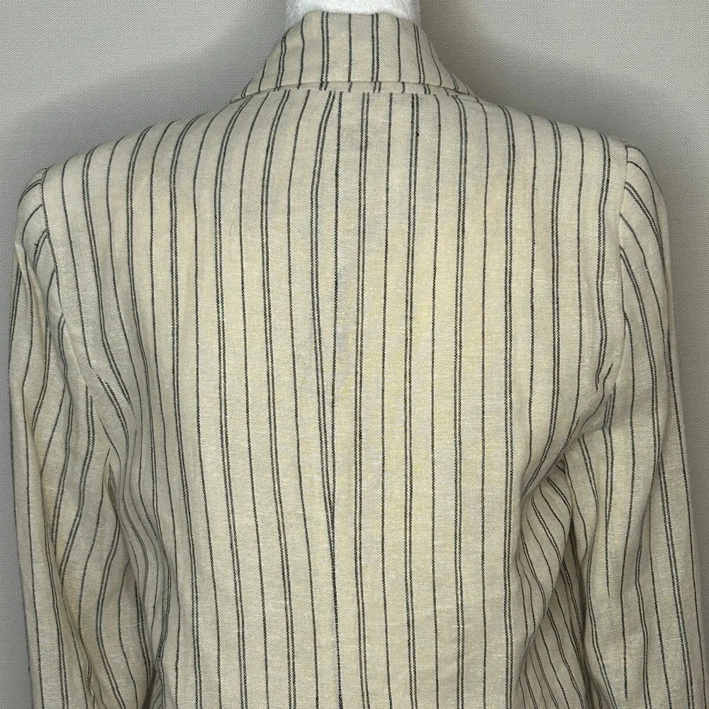 Jules & Leopold Linen Blend Pinstripe Blazer Cream Small NWOT Career Preppy Work